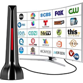 TV Antenna Indoor, Digital Antenna for Smart TV Antenna for Local Channels with Strong Magnetic Base, 360° Reception HD Antennas for Tv Without Cable Supports 4K 1080P, 2025 Upgraded