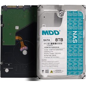 MDD (MDD8TSATA25672NAS) 8TB 7200RPM 256MB Cache SATA 6.0Gb/s 3.5inch Internal NAS Hard Drive (Renewed)