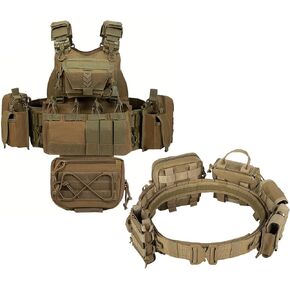 YAKEDA Tactical Outdoor Quick Release Vest With Battle Belt