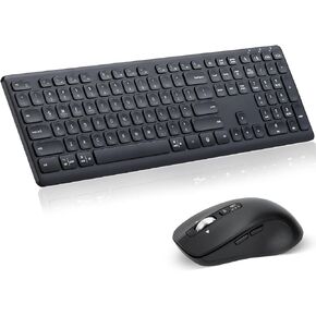 M9300 Wireless Keyboard Mouse Combo, Scissor-Switch Keys, 2-in-1 USB Receiver and Dual Bluetooth, Multi Device Silent Design for PC, Computer, Laptop, MacBook and iPad.