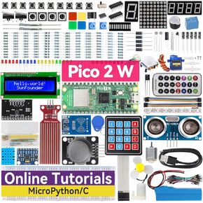 SunFounder Raspberry Pi Pico 2 W Ultimate Starter Kit with 110+Video Courses Online Tutorials, 96 Projects (16 IoT Projects), MicroPython, C++ (Compatible with Arduino IDE)