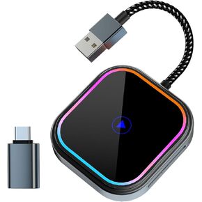 Wireless Carplay Adapter for Apple iPhone iOS 10+/Android/Outo Built-in CarPlay Cars,Converts Wired to Wireless Dongle Cars for Wireless Control Plug & Play Carplay from 2017 iOS 10+ to Screen w/USB C