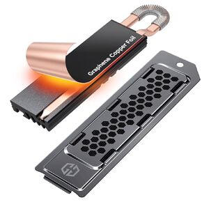 GRAUGEAR PS5 Pro/Slim SSD Heatsink Cover Set, PS5 NVMe SSD Heatsink, Metal Heat Dissipation Cover, Copper Heat Pipe and Aluminum Fin for PS5 SSD Storage