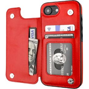 Compatible with iPhone 16e Wallet Case with Card Holder, PU Leather Kickstand Card Slots Case, Double Magnetic Clasp and Durable Shockproof Cover 6.1 Inch (Green)