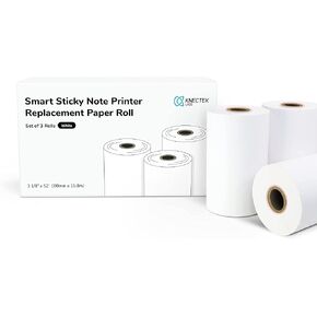 Smart Non-Sticky Note Paper Roll - White, 600 Sheets, 3.125" x 1.8", 6-Roll Pack