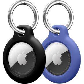 Airtag Holder Air Tag Case with Keychain,with 4 Count CR2032 Lithium Airtag Battery Replacement,Anti-Scratch Airtags Key Chain for Apple Air Tags,Airtag Accessories for GPS Item Finder Tracker
