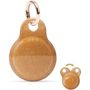 Airtag Holder,Hard PC IML Airtag Case with Keychain Compatible with Apple Air Tag,Dust and Shock Proof Air Tag Holder for Kids,Dogs,Cats,Keys,Luggage-Tortoise Shell