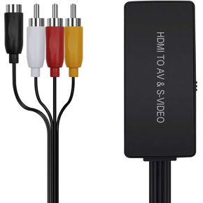 Dingsun HDMI to SVideo Converter HDMI to Audio Video Converter HDMI to RCA Adapter with Svideo Cable Support 720P/1080p for PC Laptop Xbox PS3 TV STB VHS VCR Blue-Ray DVD