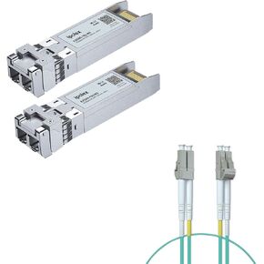 2 Pack 10GBase-SR SFP+ Transceiver and 1 Pack OM3 LC to LC Fiber Patch Cable - LSZH 2 Meter(6.5ft)