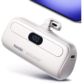 Portable Charger for iPhone, 5000mAh Small Power Bank Fast Charging, Mini Cute Portable Phone Charger Battery Pack for iPhone 14/14 Pro Max/14 Plus/13/12/11/X/8 (Black, Lightning)