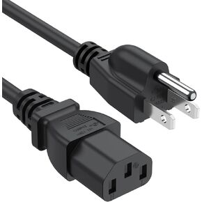 Vancle 3 Prong AC Power Cord Cable, Standard 5ft (1.5m) 10 Amps 125 Volts for Electronics, TV, Computer, Printer, Radio, Monitor, Samsung, Dell, Vizio, LG, Asus, Laptop and More