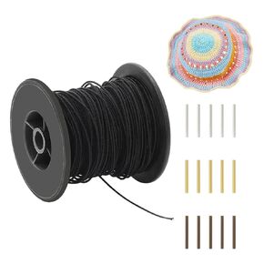 NBEADS 50 Yards White Floral Wires, 18 Gauge Cotton Covered Millinery Wire with 90 Pcs Brass Crimp Tube Beads, Iron Stem Wires for Florist Crafts Making Sewing Supplies Brim Making Accessories