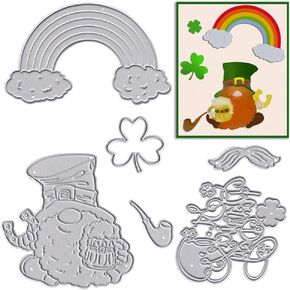 ABTOLS St. Patrick's Day Shamrock Cutting Dies for Card Making, Clover Lucky Hat Die Cuts Irish Clover Dies Stencil Embossing Template for Card Scrapbooking and DIY Craft Album Paper Card Decor