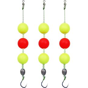 Fishing Bobber Floats Red Yellow Slip Foam Floats Drift Balls Round Buoy Fishing Rig Floats for Carp Trout Bass Fishing