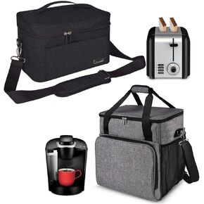 BAGLHER Coffee Maker Travel Bag Compatible with Keurig K-Mini, K-Mini Plus, Nespresso Vertuo or Other Accessories and Toaster Carry Bag With Most 2-slice Toasters