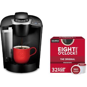 Keurig K-Classic Single Serve Coffee Maker with Eight O'Clock The Original Medium Roast, 32 K-Cup Pods