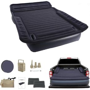 Camping Pickup Truck Bed Air Mattress for 5.5-6.5FT, Full Size Self Inflating Air Mattress Queen with Built in Pump - Portable for Home,Truck Tent Accessories,with Trave Carry Bag