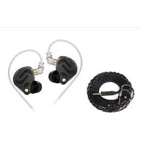 2M Long Recessed 2Pin IEM Cable and KZ ZS12 PRO X in Ear Monitor Headphones
