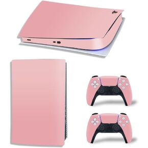 ملصق الجلد لوحدة التحكم PS5 ووحدة التحكم اللاسلكية ، غلاف الغطاء الوردي فينيل شارات للطبعة الرقمية