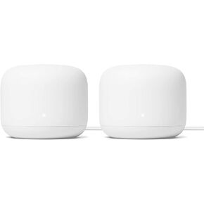 Google Nest WiFi Router 2 Pack (2nd Generation) 4x4 AC2200 Mesh Wi-Fi Routers with 4400 Sq Ft Coverage (Renewed)