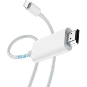 [Apple MFi Certified] Lightning to HDMI Adapter for iPhone,Digital AV Audio Dongle,2K Sync Screen Connector Cable 6.6ft HDTV Converter Cord for iPhone,iPad to TV/Projector/Monitor No Need Power