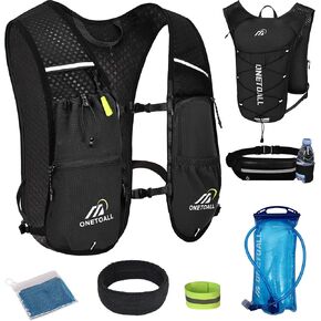 Running Vest for Women & Men, Lightweight 150g Hydration Backpack with 2L Leak-Proof Water Bladder, 5.5L Pack for Trail Running, Marathon, Hiking, Cycling, Jogging, Adjustable Fit