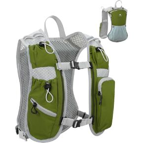 Running Vest for Women and Men, Hydration Backpack for Runners, Trail, Hiking, Biking and Walking, with Front Phone Holder, Adjustable Chest and Waist Strap