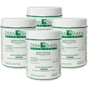 Stera Sheen Green Label Sanitizer, Cleaner, & Milkstone Remover - Cleaner and Sanitizer for Soft Serve, Shake Machines, Ice Maker and Ice Machines, Other Restaurant Equipment - 4 lb Jar (4 count)