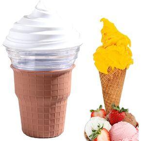 Small Ice Cream Maker Machine - Electric Soft Serve Sorbet Maker w/Recipe Book & Spoon, Quick Homemade Ice Cream, Sorbet, Frozen Yogurt & More