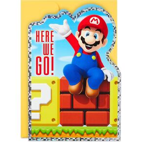 Hallmark Nintendo Super Mario Bros. Birthday Card (New Level of Fun) for Kids, Teens, Gamers