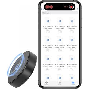 【9800 Hous】 AI Voice Recorder with Playback Magnetic Recorder Device Voice Activated Recorder MP3 Player, Audio Recorder, Listening Study, for Meetings, Work, Lectures