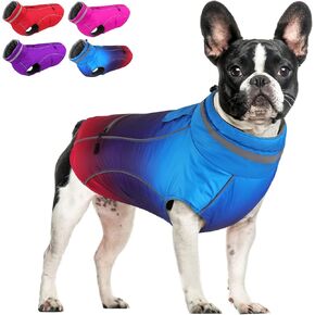 Doglay Dog Coats, Waterproof Dog Jacket with Pocket, Reflective Turtleneck Dog Winter Coat, Warm Adjustable Dog Winter Jackets Dog Snow Jacket for Small Medium Large Dogs