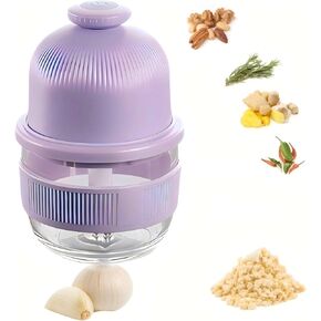 Electric Garlic Chopper, 350ML Cordless Food Processor & Vegetable Chopper for Ginger, Meat, Spices - Portable Kitchen Gadget for Chefs, Home Cooking