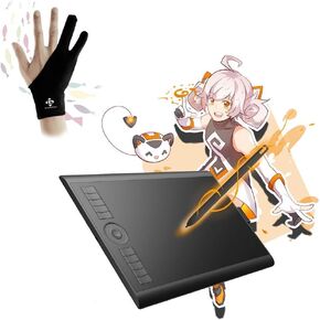 GAOMON M10K 2018 Drawing Tablet & GAOMON Two-Finger Glove