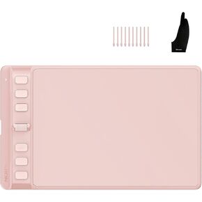HUION Inspiroy 2 Small Drawing Tablet Pink Digital Art Tablet Bundle with Artist Glove