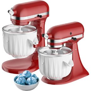Ice Cream Attachment for Kitchenaid, Compatible with KitchenAid 4.5 Qt and Larger Stand Mixers, Makes 2 Quarts of Frozen Yogurt, Ice Cream and Sorbet for Kitchenaid Ice Cream Maker Attachment