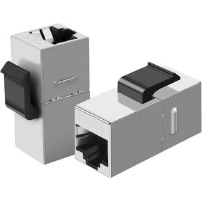 RJ45 Coupler Female to Female, Ethernet Coupler, CableCreation 10-Pack Shielded Inline Modular Coupler for Cat6 8P/8C Ethernet Cable Extender Adapter