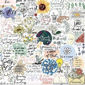 50pcs Inspirational Christian Stickers Bible Verse Stickers for Christmas Water Bottles Laptop,Scrapbooking Decals Christian Easter Gifts (Inspirational Christian Stickers)