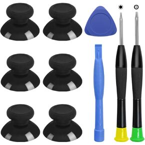 10 PCS Replacement Thumbstick Parts Kit, lyfLux Include 6 PCS Replacement Thumbsticks, Pry Tool, Triangle Opening Picks and T6 T8 Screwdriver Repair Parts Compatible with Xbox One Controllers