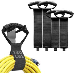 130lbs Cord Holder Storage Straps - 4 Pcs - Storage Wrap Holder Extension Hook and Loop Cord Hose Organizer Strap with Carrying Handle