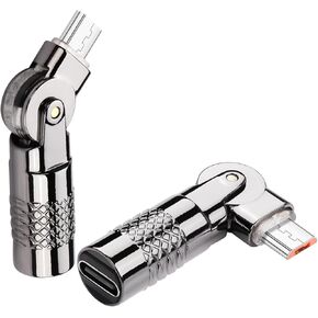 SinLoon 2 Pack USB C to Micro USB Adapter USB Type C Female to Micro 5Pin Male Connector 180 Degree Rotation Converter Connector Support Charge Data for Phone