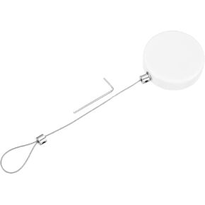 MECCANIXITY 3.3ft Retractable Cable Lock with Latch Remote Control Security Locks with Adjustable Cord Tether Anti Theft for Laptop, TV, 150 G, White