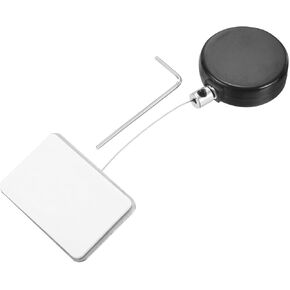 MECCANIXITY 1.8 ft Retractable Cable Lock with Square Patch Remote Control Security Lock with Adjustable Cord Tether Anti Theft for Laptop, TV, 200g, White