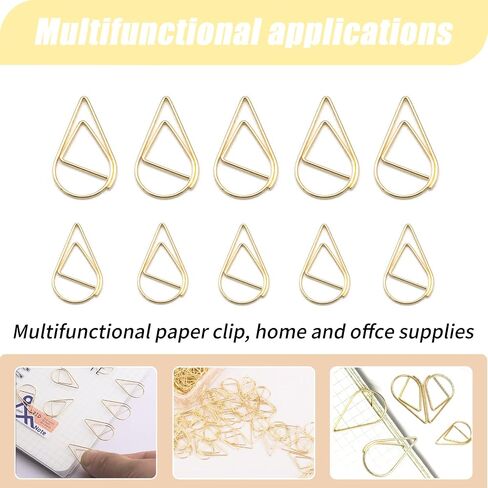 100 Pcs Gold of House and Key Shaped Paper Clip Set, 50 Pieces of House Paper Clip and 50 Pieces of Key Paper Clip for Office, Home and Real Estate Professionals (Gold House+Key) in Saudi Arabia