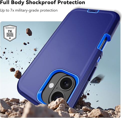 Designed for iPhone 16 Case, Military Grade 3-Layers Shockproof Dropproof Hybrid Cell Phone Cover with Screen Protectors X2, Heavy Duty Full-Body Protective Case for Apple iPhone 16 (Wine) in Saudi Arabia