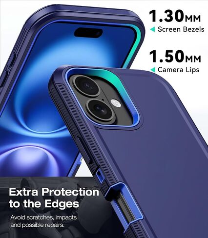 Designed for iPhone 16 Case, Military Grade 3-Layers Shockproof Dropproof Hybrid Cell Phone Cover with Screen Protectors X2, Heavy Duty Full-Body Protective Case for Apple iPhone 16 (Wine) in Saudi Arabia