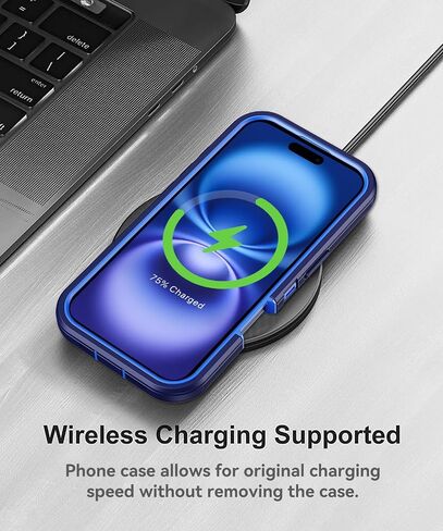 Designed for iPhone 16 Case, Military Grade 3-Layers Shockproof Dropproof Hybrid Cell Phone Cover with Screen Protectors X2, Heavy Duty Full-Body Protective Case for Apple iPhone 16 (Wine) in Saudi Arabia