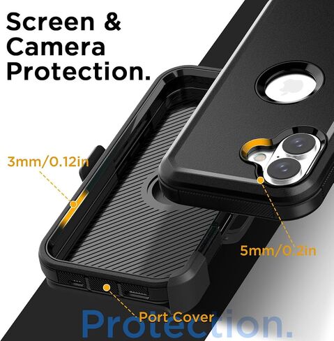 AICASE for iPhone 16 Pro Max Case ، حماية الانخفاض الثقيل للكامل من الجسم المقاوم للصدمات/الإسقاط/الإسقاط/المقاومة للوقاية العسكرية. in Kuwait