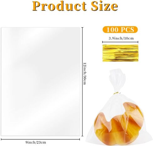 Cellophane Treat Bags, Cellophane Bags, 120 PCS Clear Cellophane Bags, 6x10 Inch Plastic Cellophane Gift Bags Cookie Bags Candy Bags with Twist Ties for Gift Wrapping Packaging Party Favor Supplies in Saudi Arabia