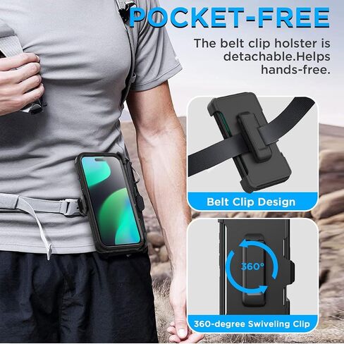 AICASE for iPhone 16 Pro Max Case ، حماية الانخفاض الثقيل للكامل من الجسم المقاوم للصدمات/الإسقاط/الإسقاط/المقاومة للوقاية العسكرية. in Kuwait